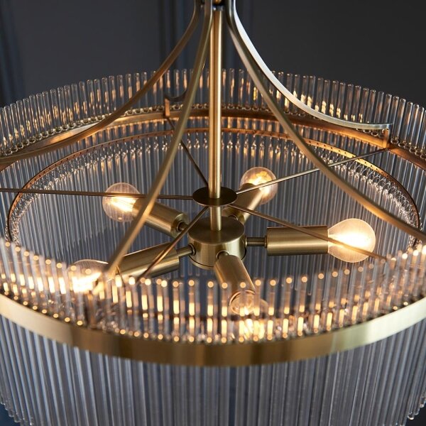 Endon 99166 - Luster na reťazi MARIETTA 5xE14/7W/230V mosadz/číre