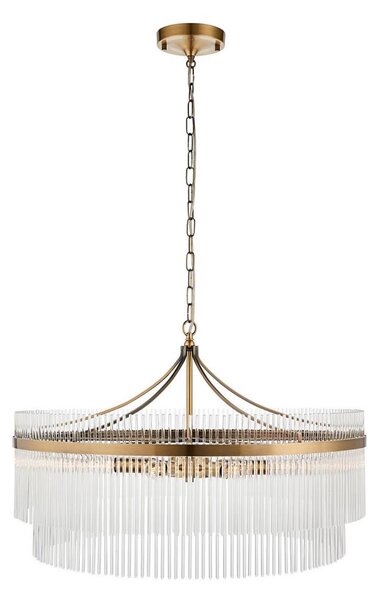 Endon 112574 - Luster na reťazi MARIETTA GRAND 7xE14/7W/230V mosadz/číre