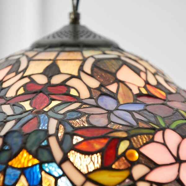 Endon 64325 - Luster na reťazi Tiffany SULLIVAN 1xE27/60W/230V priemer 40 cm