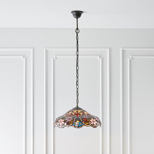 Endon 64325 - Luster na reťazi Tiffany SULLIVAN 1xE27/60W/230V priemer 40 cm