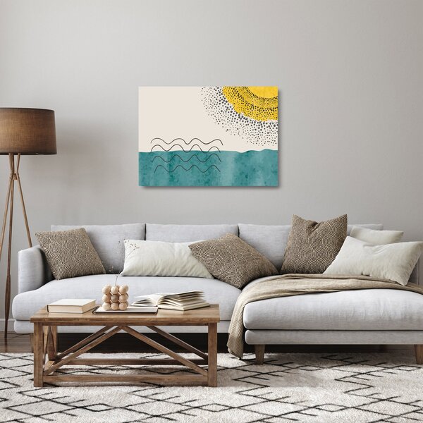 Sklenený obraz - Abstraktná maľba pláže N⁰1 (70x50 cm)