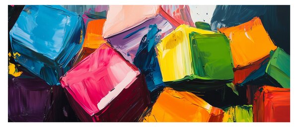 Obraz - Farebné kocky (120x50 cm)