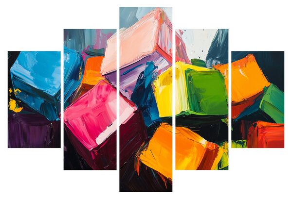 Obraz - Farebné kocky (150x105 cm)