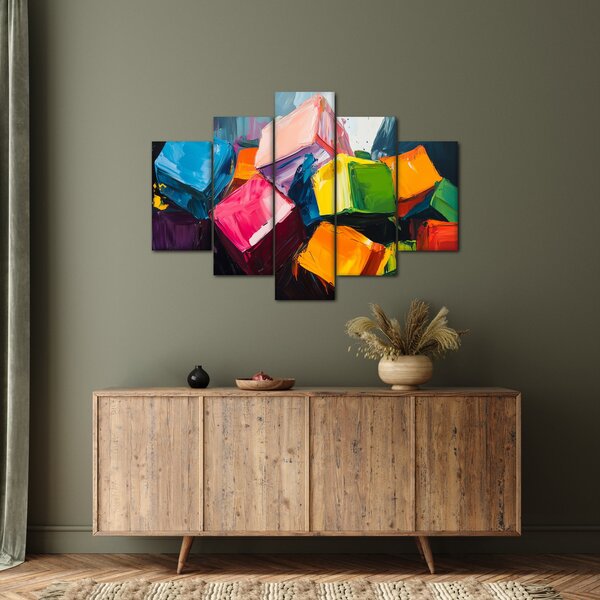 Obraz - Farebné kocky (150x105 cm)