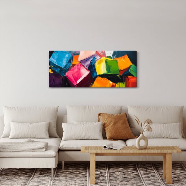 Obraz - Farebné kocky (120x50 cm)