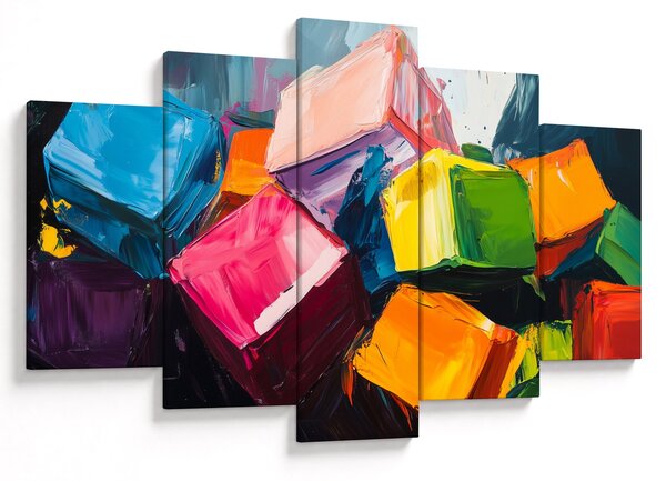 Obraz - Farebné kocky (150x105 cm)