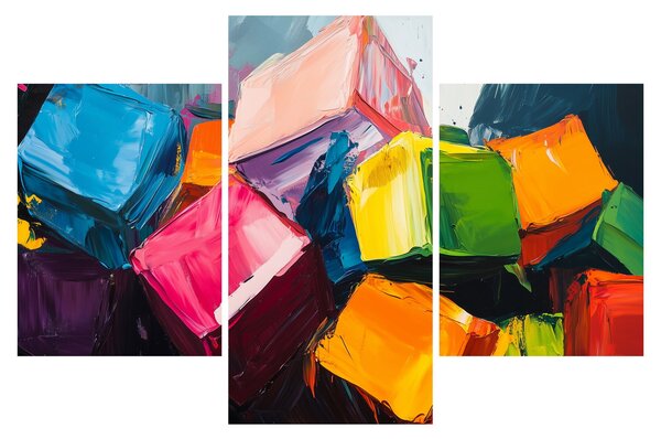 Obraz - Farebné kocky (90x60 cm)