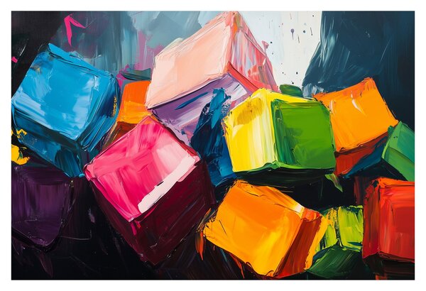 Obraz - Farebné kocky (90x60 cm)