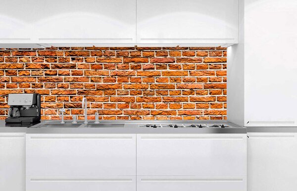 DIMEX | Fototapeta do kuchyne Stará tehla KI-180-087 | 180 x 60 cm | oranžová, hnedá