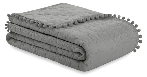 Sivá prikrývka na posteľ AmeliaHome Meadore, 200 x 220 cm