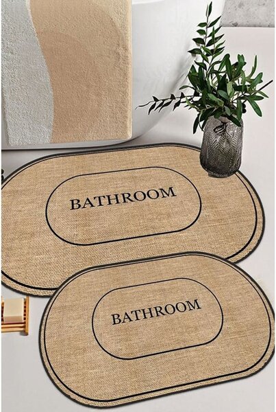 Čierno-hnedé kúpeľňové predložky v súprave 2 ks 60x90 cm Jute Look – Mila Home