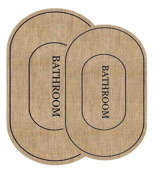 Čierno-hnedé kúpeľňové predložky v súprave 2 ks 60x90 cm Jute Look – Mila Home
