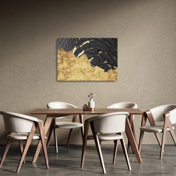Sklenený obraz - Zlatá štruktúra N⁰1 (70x50 cm)