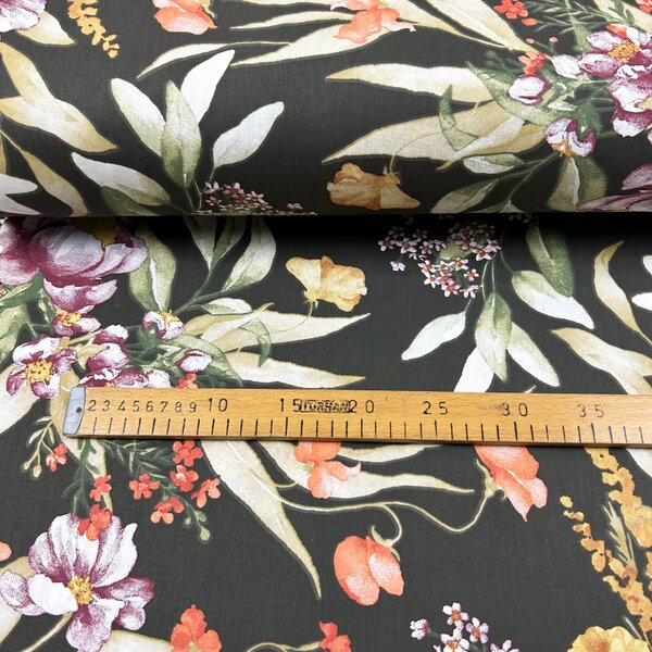 Ervi Bavlnená látka/plátno š.240cm - Kvetinová elegancia - 30132-12, metráž