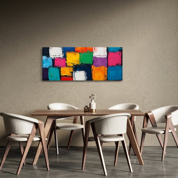 Obraz - Maľba farebných štvorcov (120x50 cm)