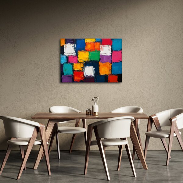 Obraz - Maľba farebných štvorcov (70x50 cm)