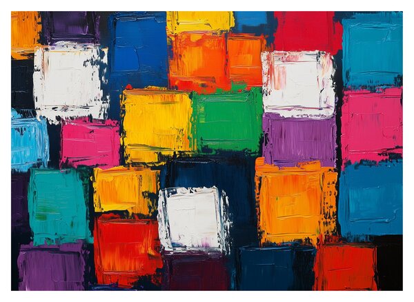 Obraz - Maľba farebných štvorcov (70x50 cm)