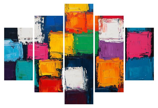 Obraz - Maľba farebných štvorcov (150x105 cm)