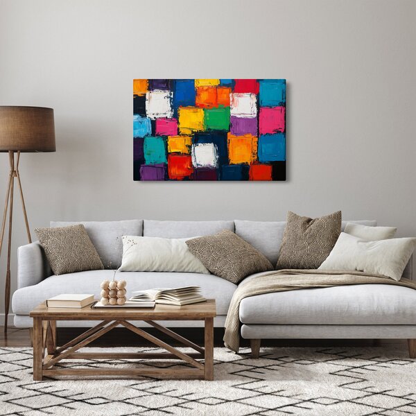 Obraz - Maľba farebných štvorcov (90x60 cm)