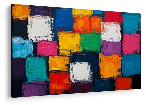 Obraz - Maľba farebných štvorcov (90x60 cm)
