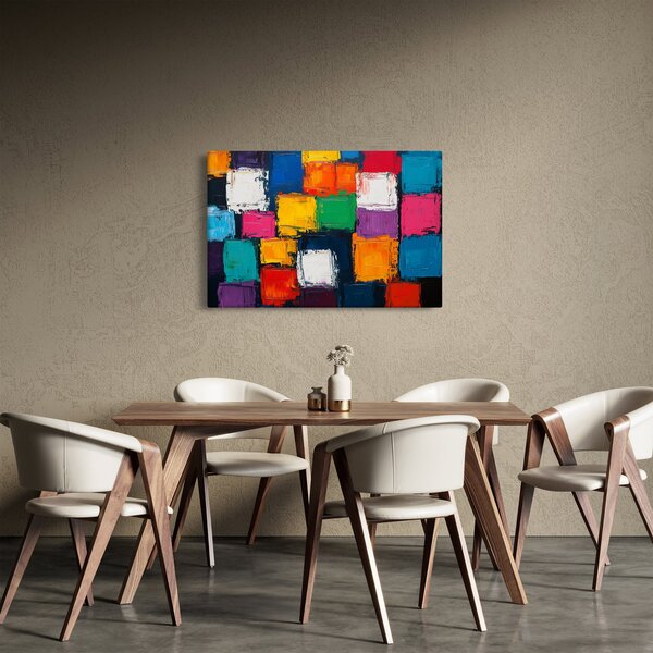 Obraz - Maľba farebných štvorcov (90x60 cm)