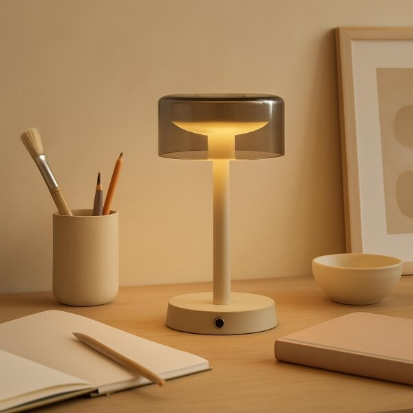 Brilliant - LED stmievateľná nabíjateľná dotyková stolová lampa RAZOR LED/2,5W/5V 2700K IP44 šedá