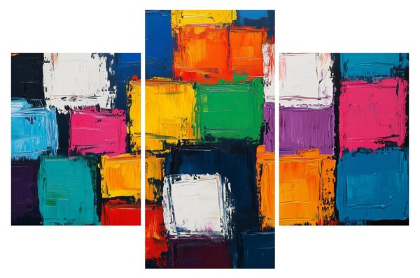 Obraz - Maľba farebných štvorcov (90x60 cm)