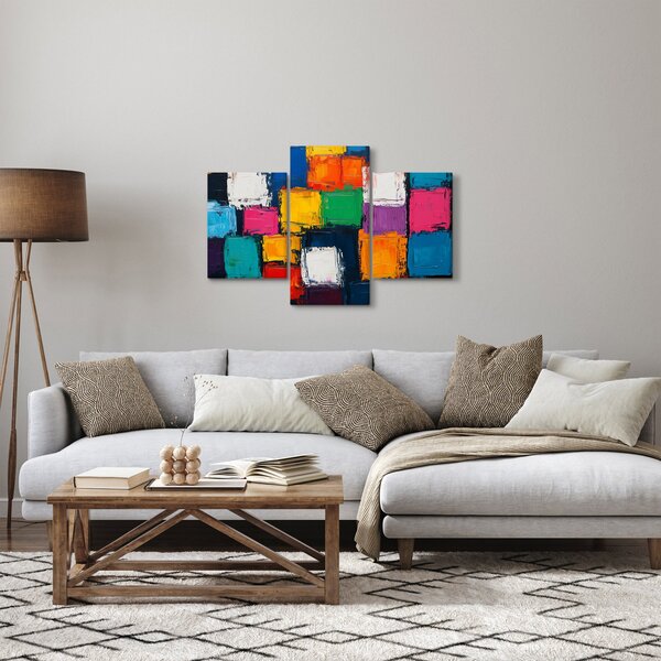 Obraz - Maľba farebných štvorcov (90x60 cm)
