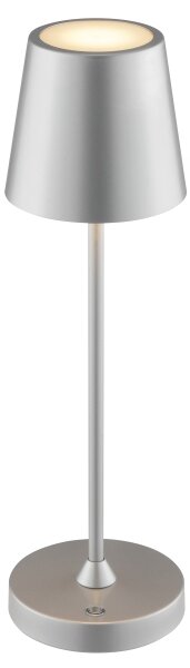 Brilliant - LED stmievateľná nabíjateľná dotyková stolová lampa ELORA LED/2,5W/5V 2700K IP44 strieborná