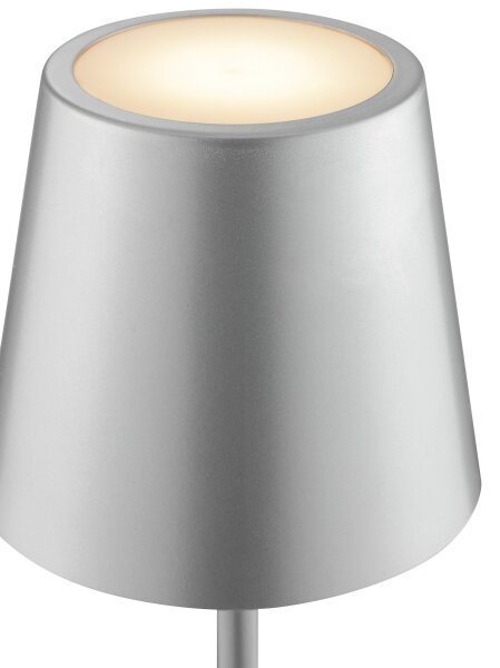 Brilliant - LED stmievateľná nabíjateľná dotyková stolová lampa ELORA LED/2,5W/5V 2700K IP44 strieborná