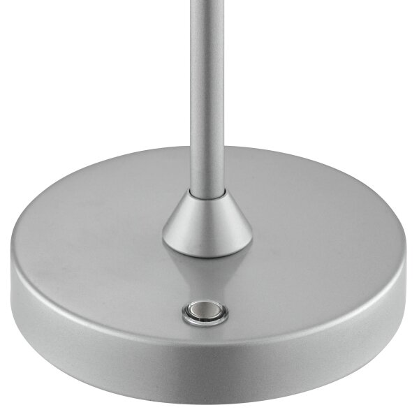 Brilliant - LED stmievateľná nabíjateľná dotyková stolová lampa ELORA LED/2,5W/5V 2700K IP44 strieborná
