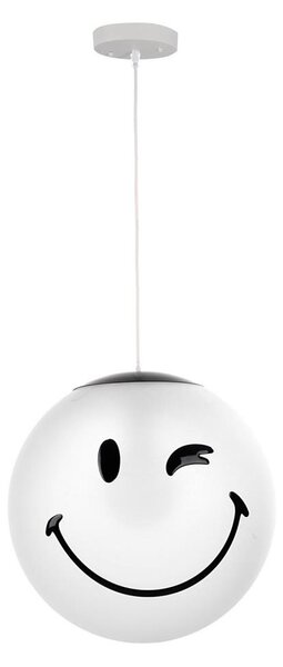 ONLI - Detský závesný luster SMILEY na lanku 1xE27/15W/230V biela