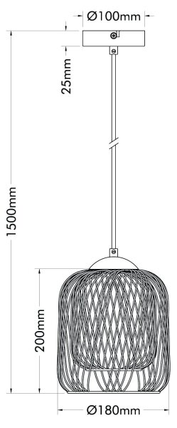 Globo 15965H - Závesný luster DICHTI 1xE27/40W/230V, priemer 18 cm