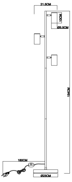 Globo 57911SSA - Stojacia lampa ROBBY 3xGU10/5W/230V