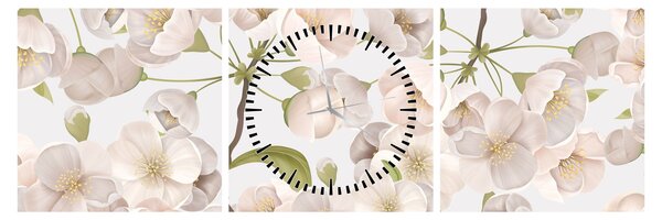 Obraz - Bloom with grace N⁰1 (s hodinami) (90x30 cm)