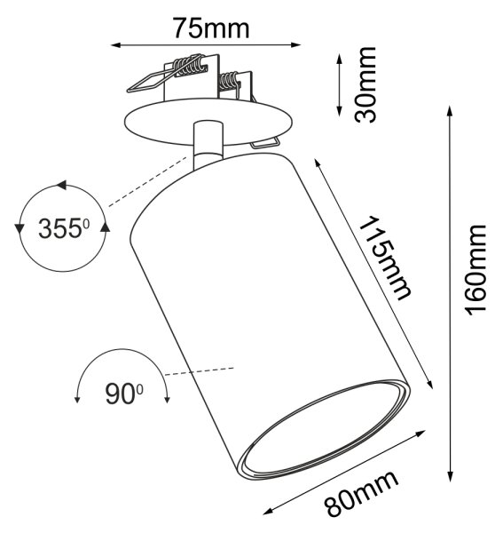 Brosline 3257 - Zapustené bodové svietidlo ACE 1xGU10/10W/230V biela