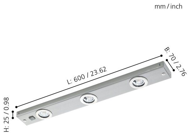 Eglo 93707 - LED bodové svietidlo KOB 3xLED/2,3W/230V