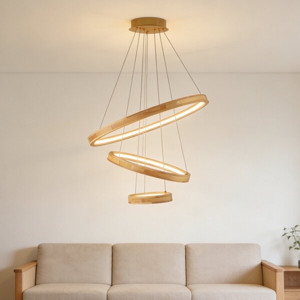 Brilagi - LED závesný luster na lane UMEA WOOD LED/45W/230V pr. 60 cm drevo