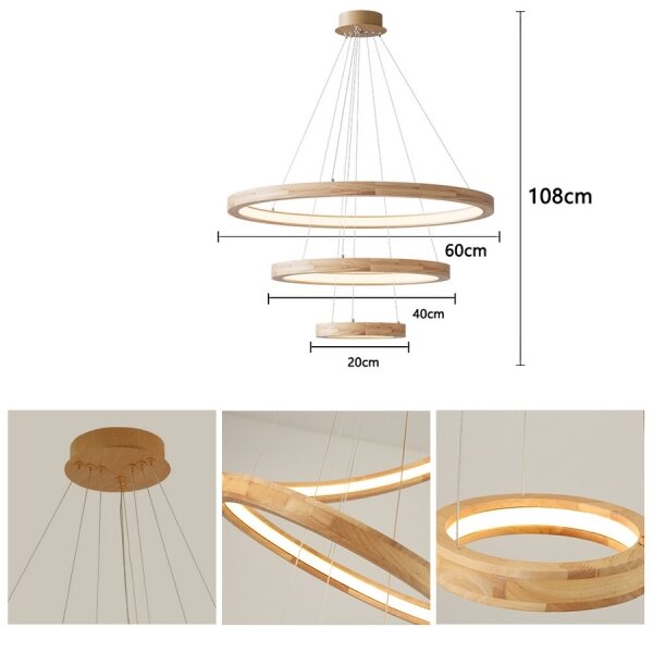Brilagi - LED závesný luster na lane UMEA WOOD LED/45W/230V pr. 60 cm drevo