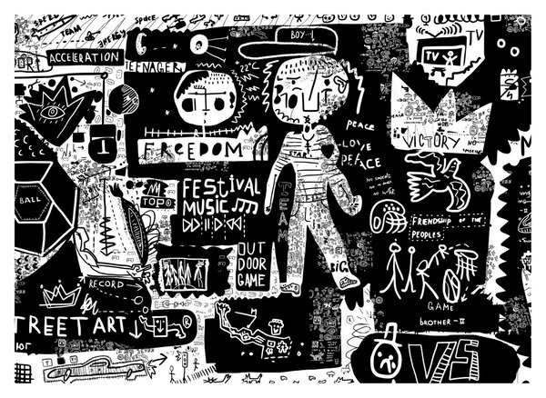 Sklenený obraz - Graffiti (70x50 cm)