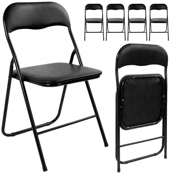 Rozkladací set FETA BLACK 180 cm + 6 stoličiek BASICO