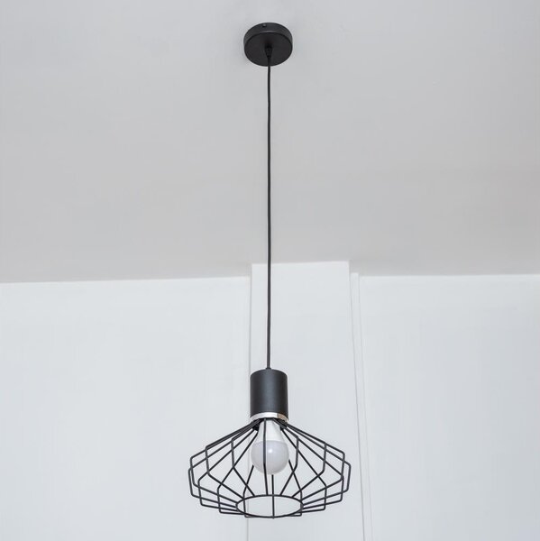 Luster na lanku SOLANO 1xE27/15W/230V čierna/lesklý chróm