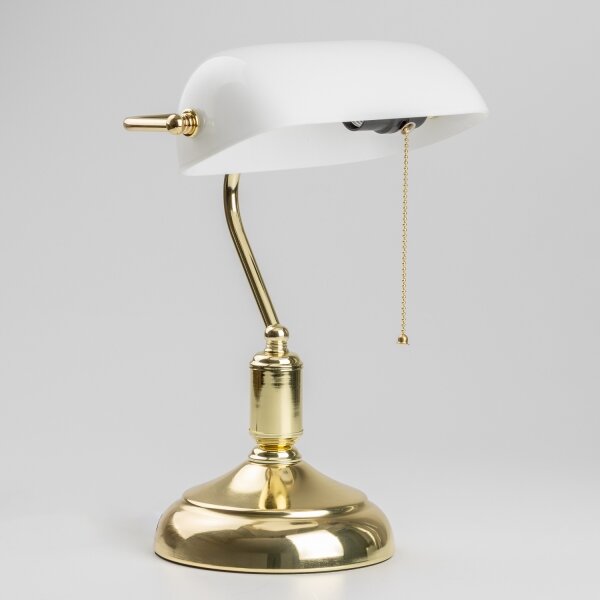 Brilagi - Stolová lampa BANK OFFICE 1xE27/60W/230V zlatá/biela