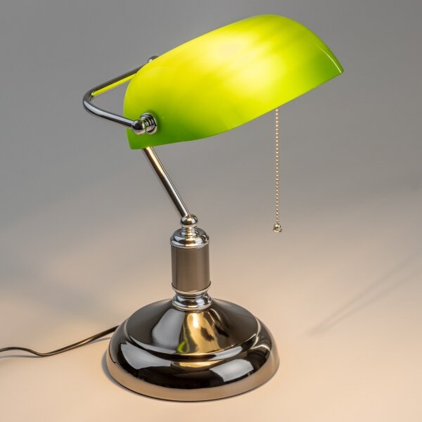 Brilagi - Stolná lampa BANK OFFICE 1xE27/60W/230V čierna/strieborná/zelená