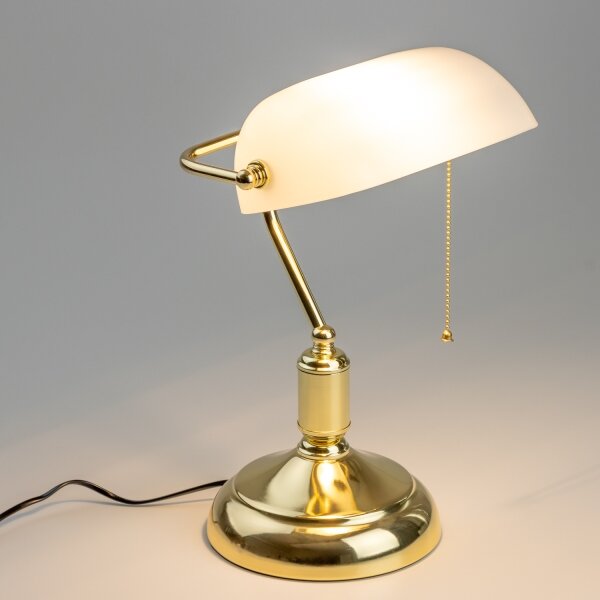 Brilagi - Stolová lampa BANK OFFICE 1xE27/60W/230V zlatá/biela
