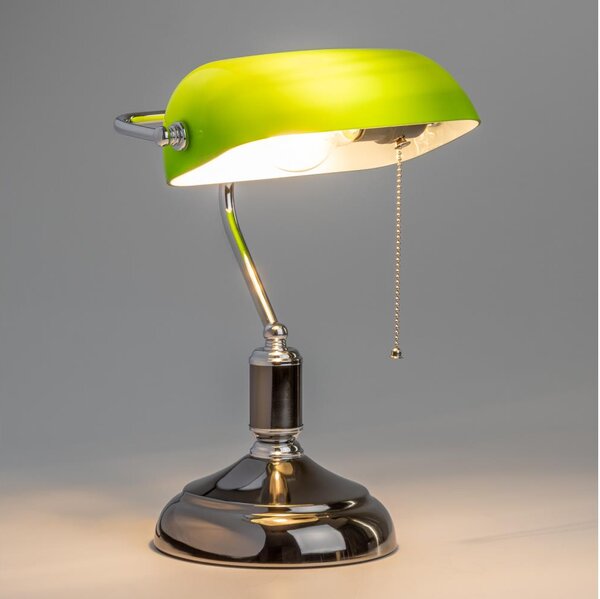 Brilagi - Stolná lampa BANK OFFICE 1xE27/60W/230V čierna/strieborná/zelená