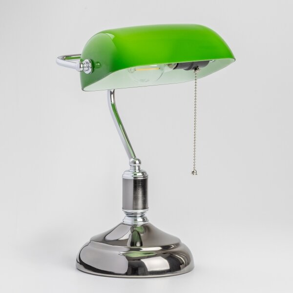 Brilagi - Stolná lampa BANK OFFICE 1xE27/60W/230V čierna/strieborná/zelená
