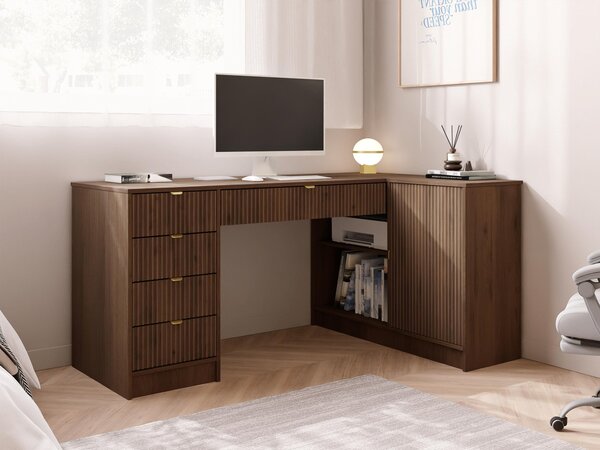Mirjan24 Rohový PC stôl Razimo, Farby: Čierny molet 5903211508813