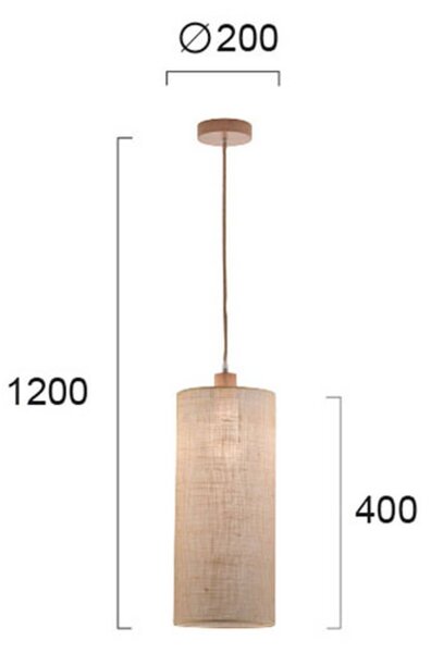 Závesná lampa Senso, pozdĺžne úzka, Ø 20 cm