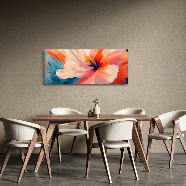 Obraz - Maľovaný kvet (120x50 cm)